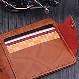 Дизайнерський чоловічий гаманець 100$ Brown, фото 6