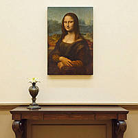 Картина репродукція «Мона Ліза» Леонардо да Вінчі 60x40 см, друк на полотні, настінний декор у інтер’єр, фото 3
