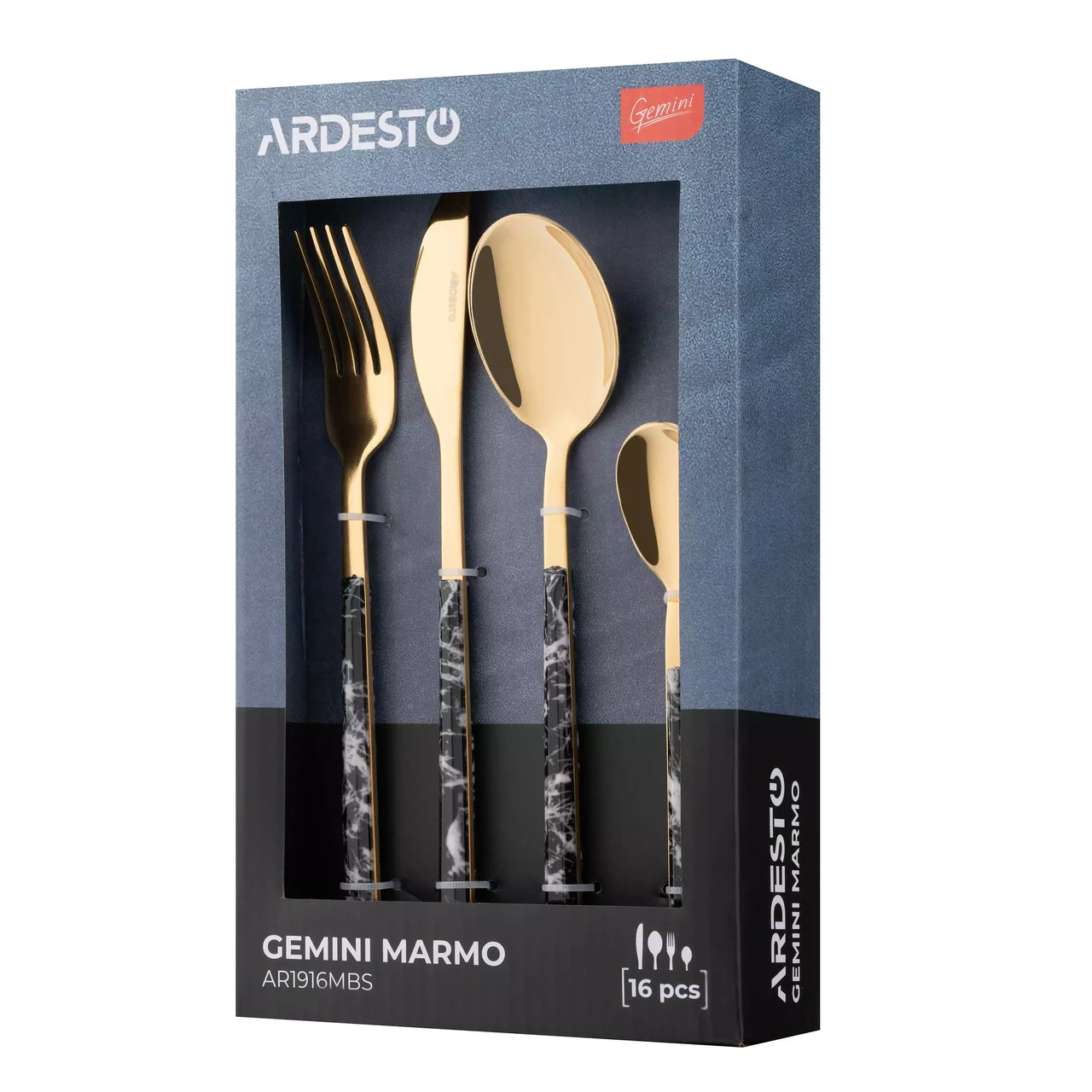 Набір столових приборів ARDESTO Gemini Marmo AR1916MBS, фото 1