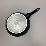 Сковорода 28 см глибока RINGEL Zira RG-11006-28h з мармуровим покриттям зі скляною кришкою, фото 5