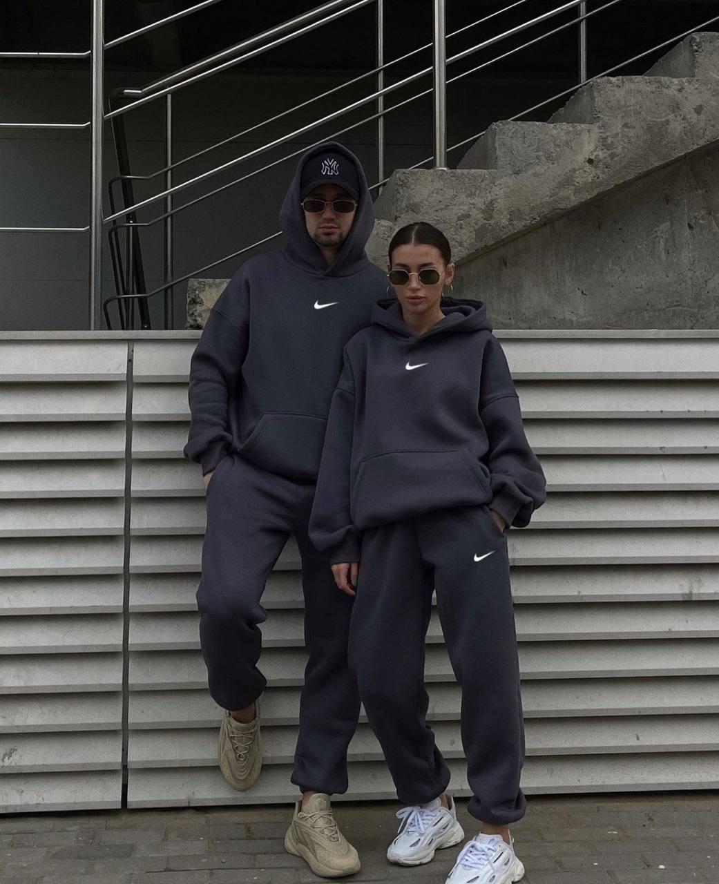 Парні теплі костюми на флісі худі + джогери Модель: 824-1478-1477 Колір: Графіт, фото 1