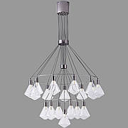 Дизайнерська срібна люстра на 18 ламп (88-CH10061-18 PLBK+CL)