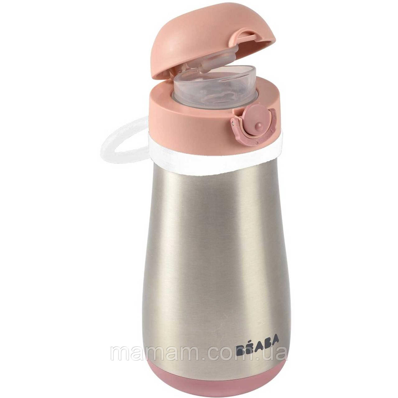Термопоїльник металевий Beaba 350 мл Pink, фото 1