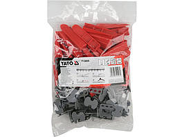 Набір кліпс і клинків для монтажу керамічної плитки t≤14мм шов від 1.5 мм YATO 50+50 шт.YT-36935