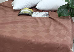 Простирадло-покривало піке 200х235 см. Клітина кавова