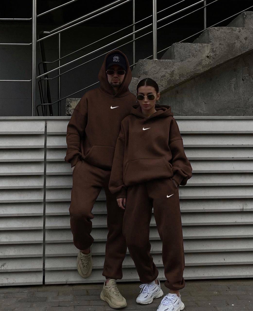Парні теплі костюми на флісі худі + джогери Модель: 824-1478-1477 Колір: Шоколад, фото 1