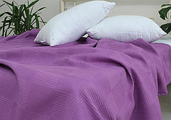 Простирадло-покривало піке 200х235 см. Клітина лаванда