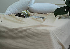 Простирадло-покривало піке 200х235 см. Смуга бежева