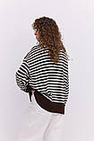 Жіночий в'язаний джемпер у смужку, фото 10