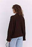 В'язана жіноча кофта з коміром поло, фото 7