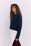 В'язаний жіночий кардиган короткий на ґудзиках, фото 5