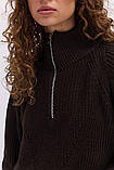 В'язаний жіночий светр із коміром на блискавці, фото 3