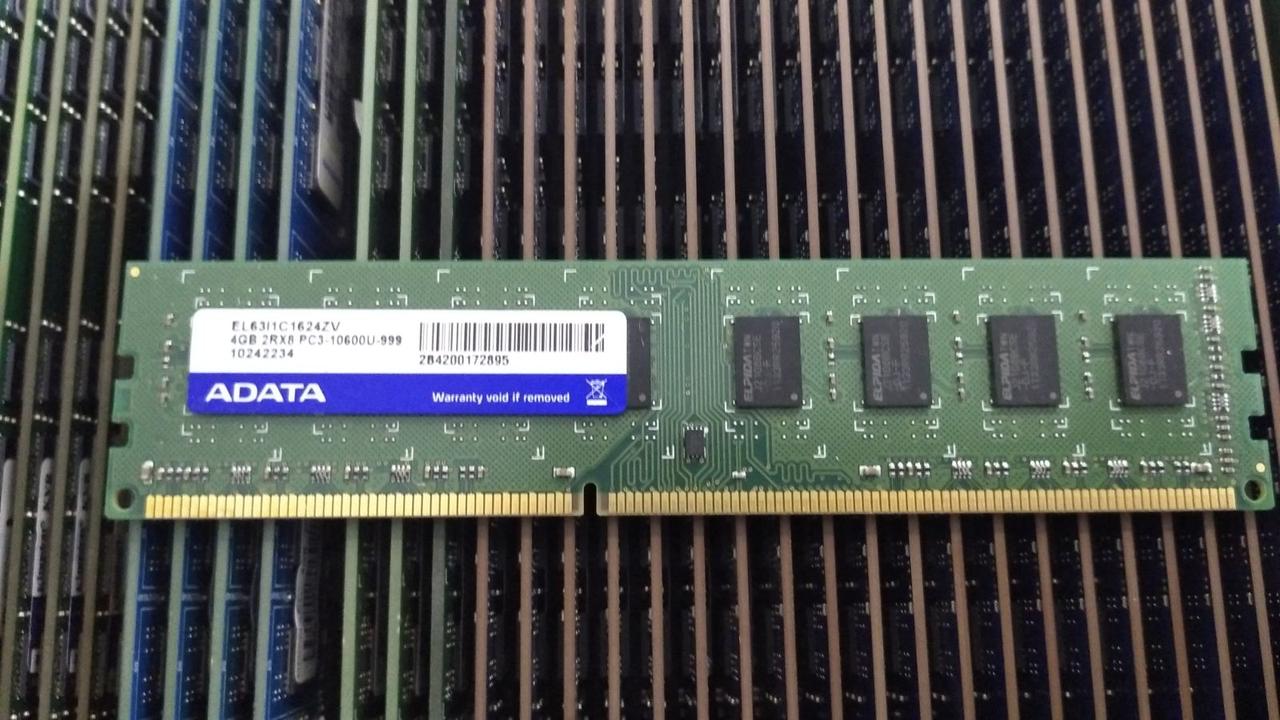 4GB DDR3 1333MHz Adata PC3 10600U 2Rx8 RAM EL63I1C1624ZV  Оперативна пам'ять, фото 1