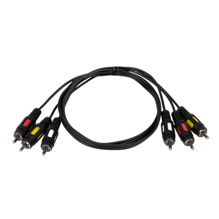 Аудіо-кабель Atcom 3хRCA - 3хRCA (M/M) 0.8m Black (10808), фото 1