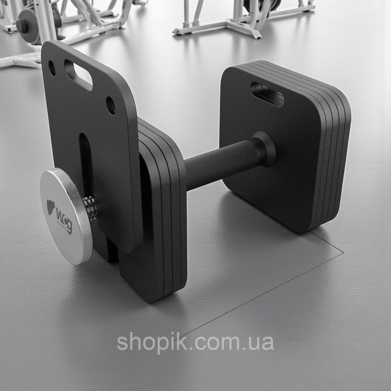 Модульна регульована гантель сталева розбірна квадратна WCG 16 кг 6 рівнів регулювання ваги 4-16 кг для силових тренувань, фото 1