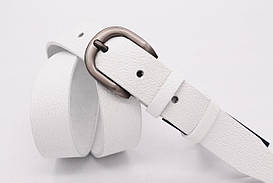 Жіночий шкіряний ремінь білий 30 мм