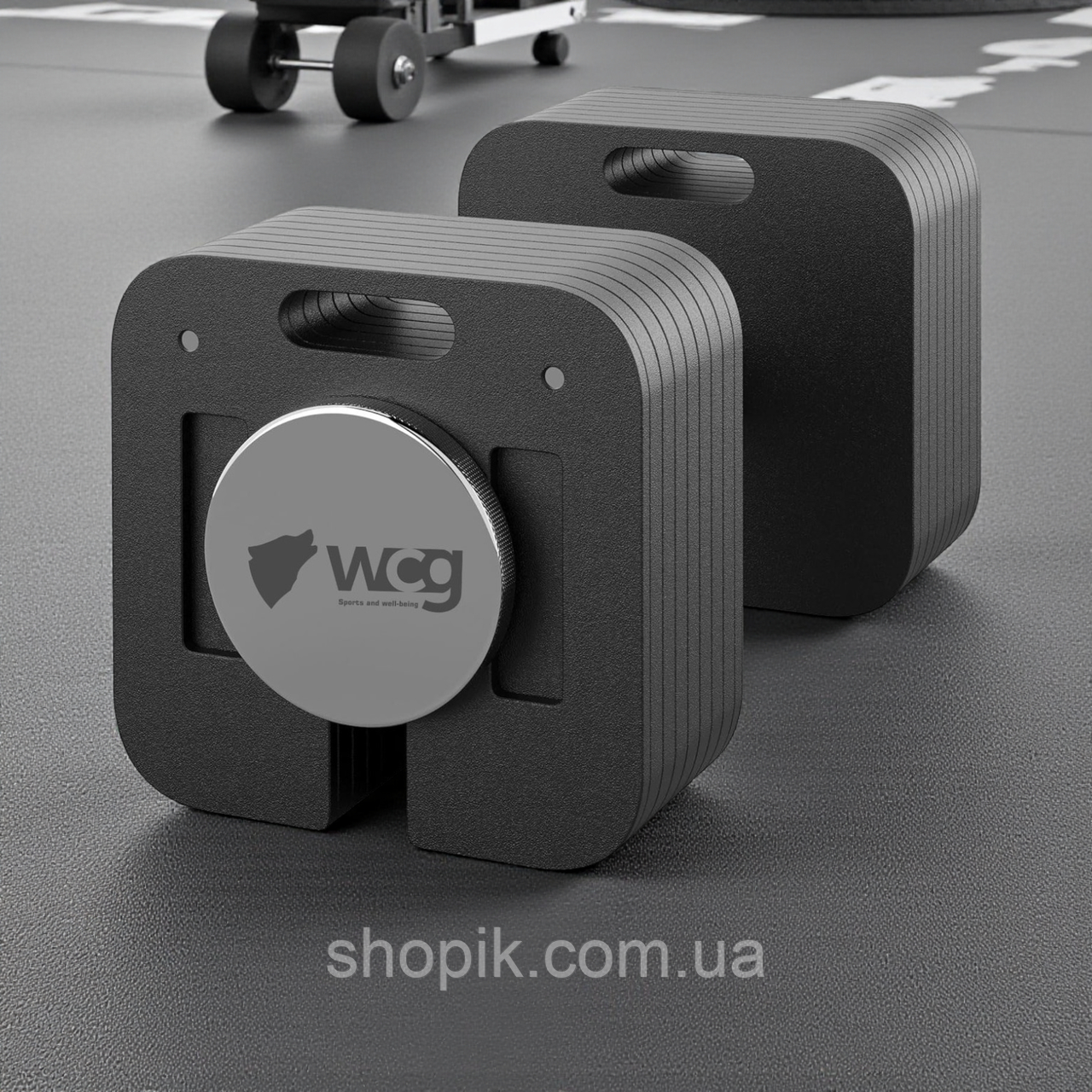Модульна регульована гантель сталева розбірна квадратна WCG 24 кг 10 рівнів регулювання ваги 4-24 кг для силових тренувань, фото 1