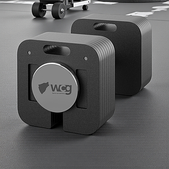 Модульна регульована гантель сталева розбірна квадратна WCG 24 кг 10 рівнів регулювання ваги 4-24 кг для силових тренувань