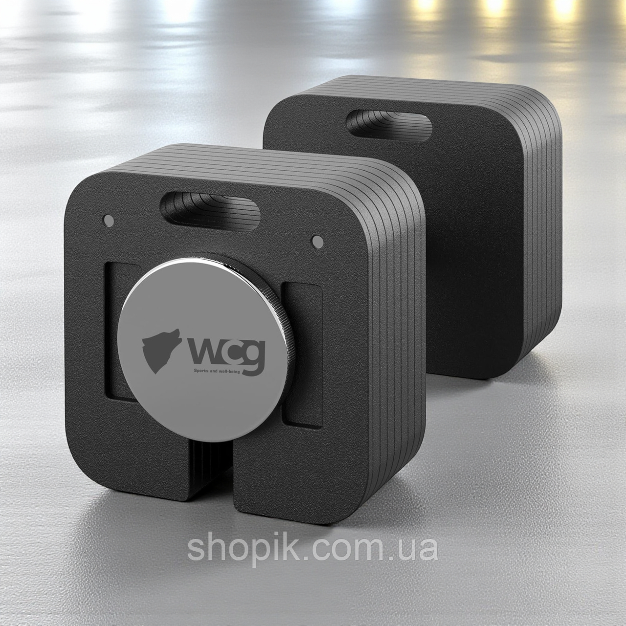 Модульна регульована гантель сталева розбірна квадратна WCG 36 кг 16 рівнів регулювання ваги 4-36 кг для силових тренувань, фото 1