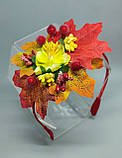 Обруч осінній з листям і ягідками Ободок осінь Обідок Осінній Вінок осінній Осенний обруч ободок, фото 3