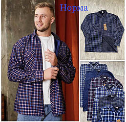 Сорочка чоловіча фліс в клітинку Китай норма 48-56