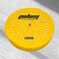 Круг мусліновий Sprut 100 мм x 50 шарів жовтий для полірування металу та каменю