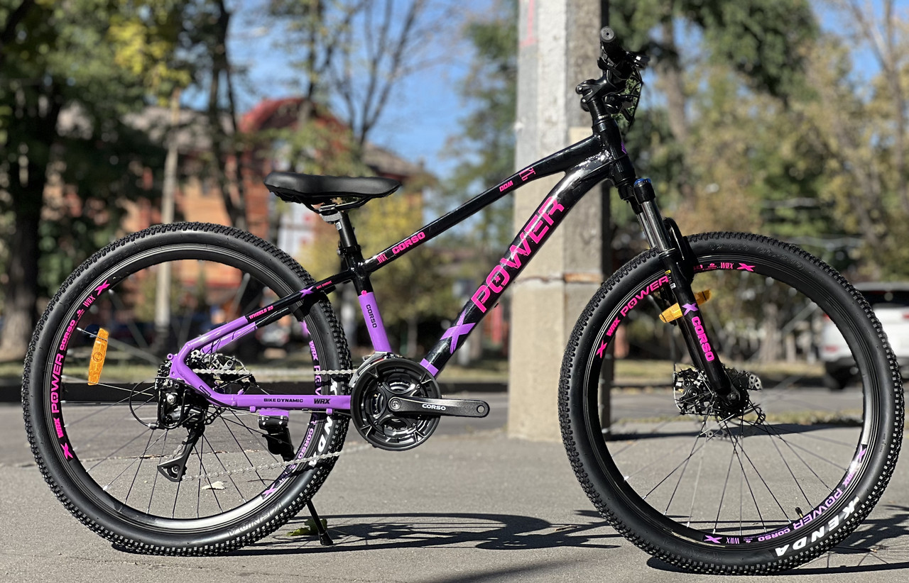 Велосипед спортивний гірський 26" Corso X-POWER PW-36150 чорно-рожевий на зріст 130-145 см, фото 1