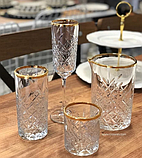 Набір високих скляних склянок Timeless 450 мл 4шт Pasabahce золото 52800G, фото 3