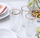 Набір високих скляних склянок Timeless 450 мл 4шт Pasabahce золото 52800G, фото 5