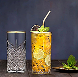 Набір високих скляних склянок Timeless 450 мл 4шт Pasabahce золото 52800G, фото 7