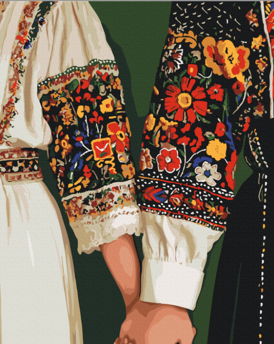 Картина за номерами У вишиванці-серце 40х50 см BrushMe BS54333 полотно на підрамнику, фото 1