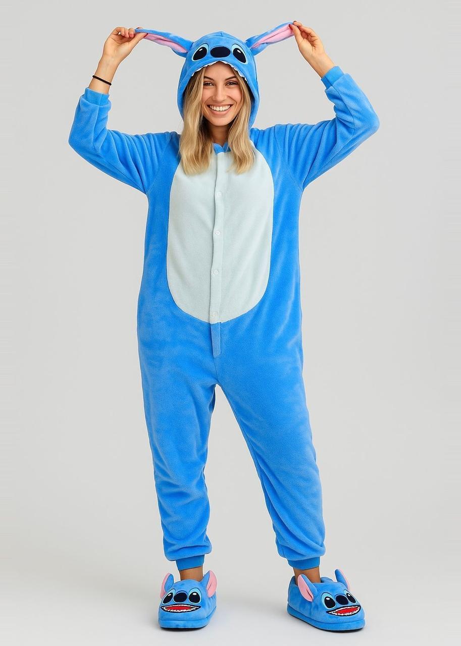 Піжама Кігурумі Стич з Тапочками для дітей та дорослих на піжамну вечірку чи свято, фото 1