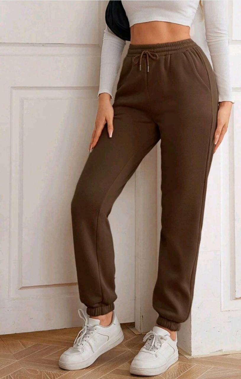 Жіночі утеплені спортивні брюки на флісі 42-44, 46-48, 50-52, 52-54 шоколад, фото 1
