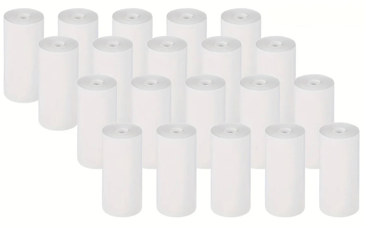 (20 рулонів) Білий термопапір для міні принтера, термопринтера. Термобумага для принтера, фото 1