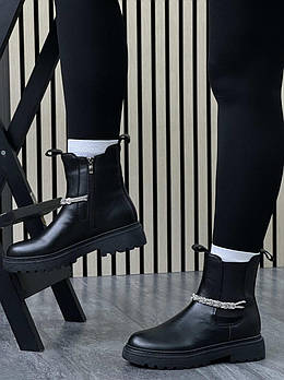 Черевики жіночі (на флісі) демісезонні 6 пар у ящику чорного кольору 36-41