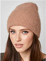 Шапка жіноча ангорова зимова з мікрофлісом розмір 56-59 см