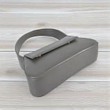 Жіночий клатч сумка через плече графіт маленька сумочка з плечовим ременем з екошкіри, фото 4