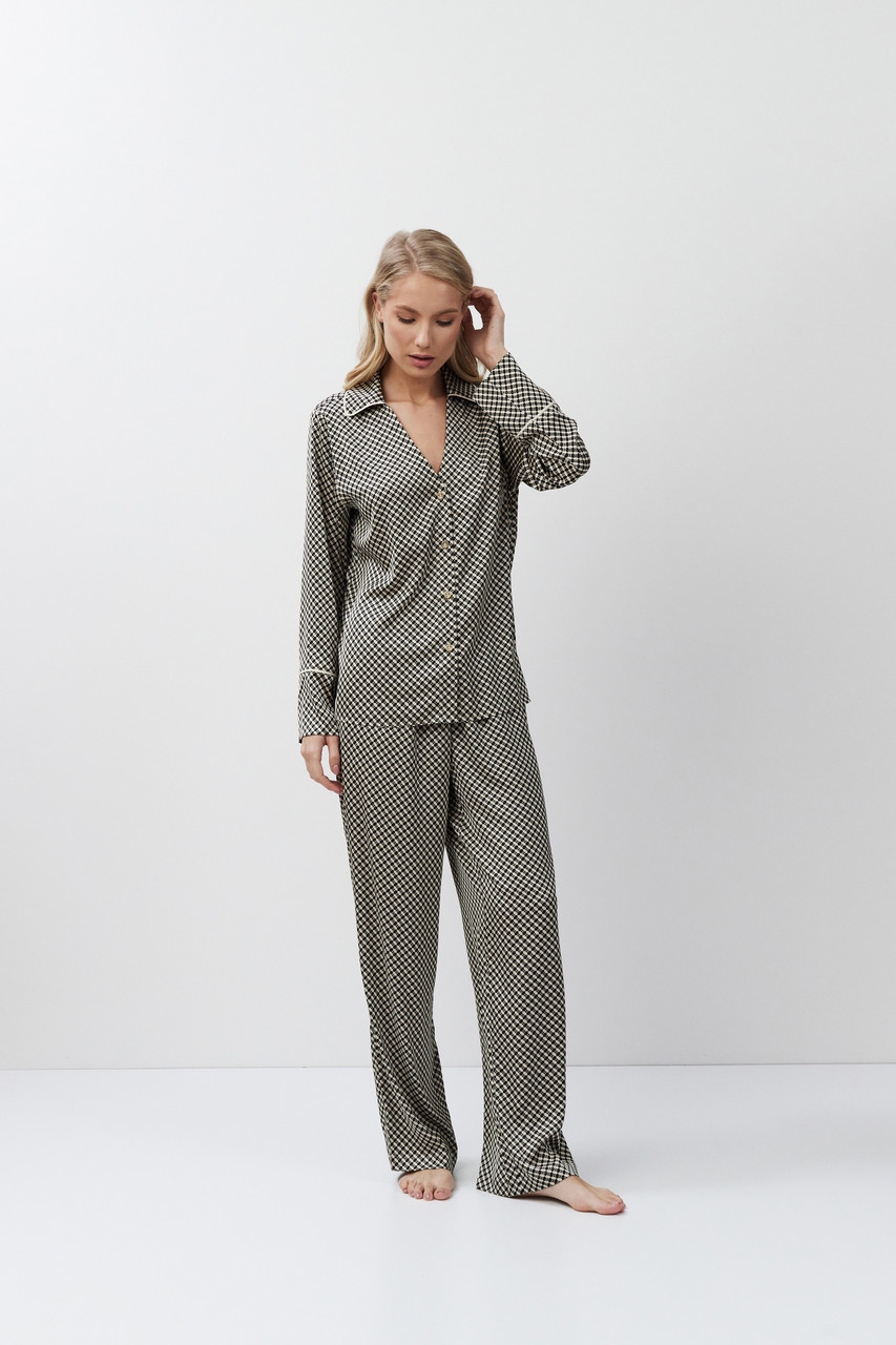 Шовкова піжама сорочка та штани Aruelle Romie pajama long, фото 1