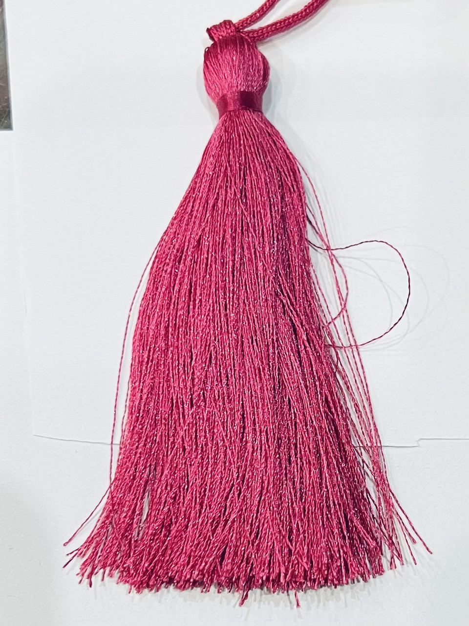 Китиця декоративна текстильна  шовкова, мала 7 см, малиновий, 1 шт.