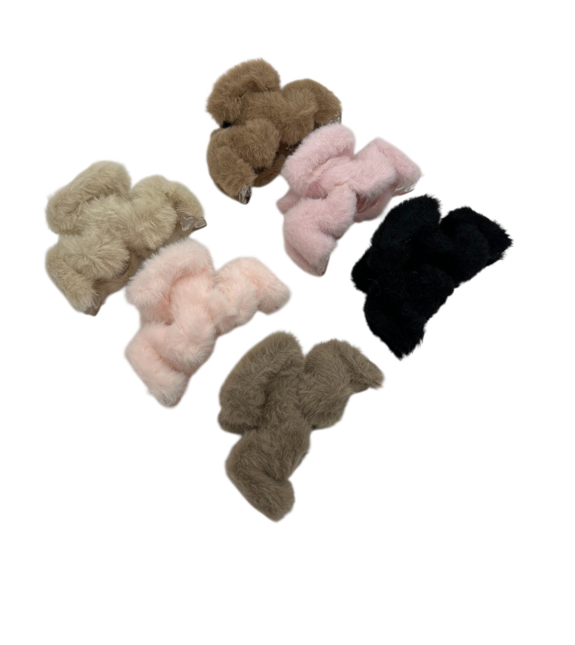 Крабік для волосся хутряний хвиля 9 см., фото 1