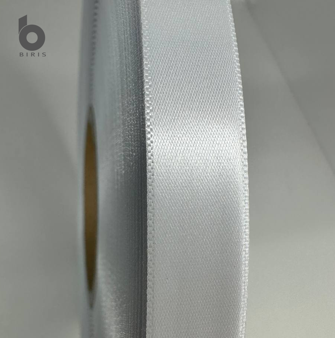 Стрічка сатинова з кантом біла PREMIUM 15 мм х 200 м, фото 1