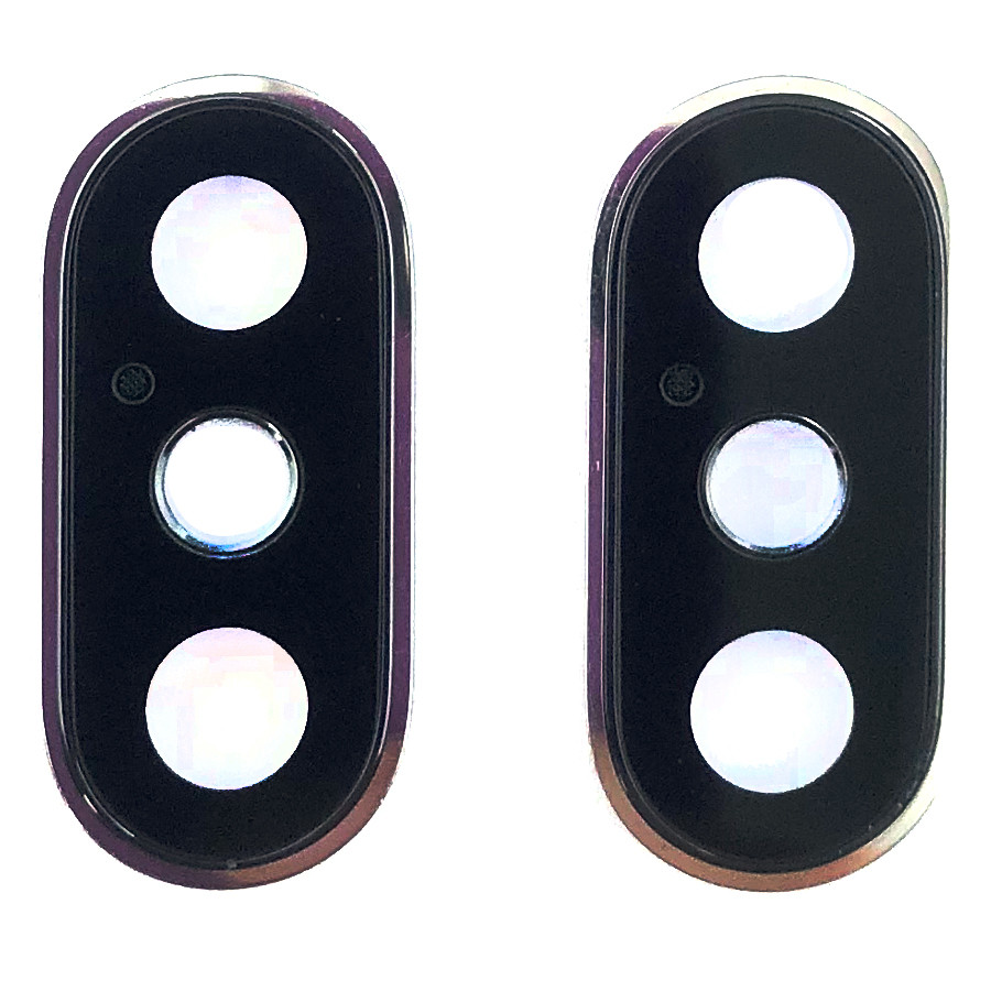 Скло камери Apple iPhone XS, iPhone XS Max (у сріблястій рамці), фото 1