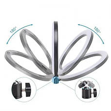 Світлодіодна кільцева Led лампа для фото та відео зйомки QX360, 36см з 3 кріпленнями для телефону (без штативу), фото 3