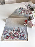 Доріжка раннер на стіл Новорічна  37х100 см., гобелен RUNNER1378, фото 6