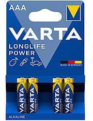 Батарейка Varta LR3/AAA Longlife Power Alkaline 4шт
