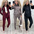 Костюм худі + штани Матеріал: турецький велюр-плюш Мод: 771-986 Кольори: моко, чорний, сірий, бордо, пляшка, світла лаванда, фото 3