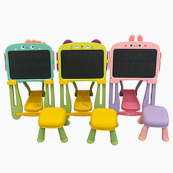 Дитячий LCD-планшет для малювання W5002 мольберт зі стільчиком