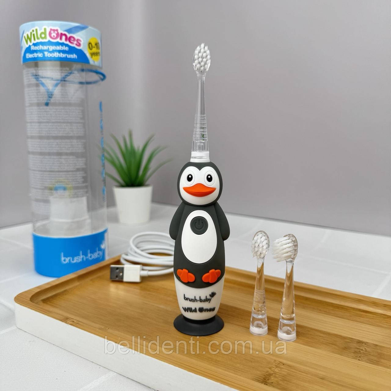 Звукова зубна щітка Brush Baby WildOnes Sonic (від 0 до 10 років) Пінгвін