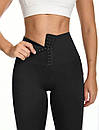 Жіночі утягуючі лосини з корсетним широким поясом біфлекс висока талія чорні S, фото 4