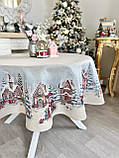 Скатертина кругла Новорічна гобелен Ø160 см. RUNNER1378, фото 6